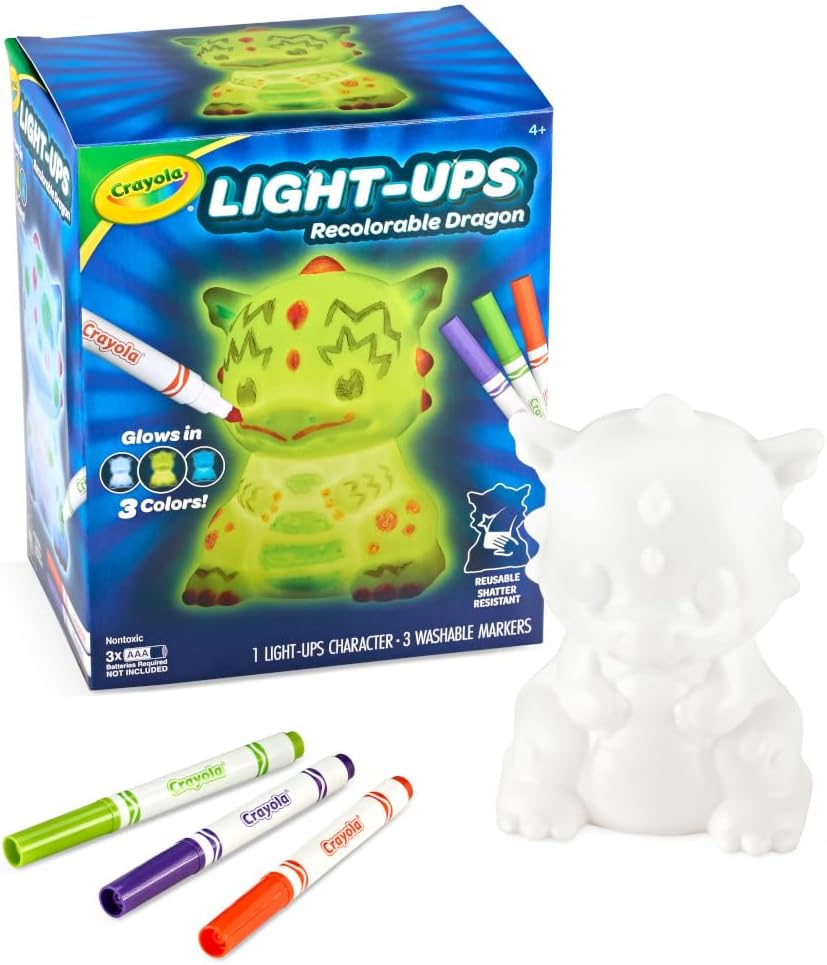 Crayola Light Ups Dragon Reusable Holiday Craft Light Up Toy Indoor Holiday Decor for