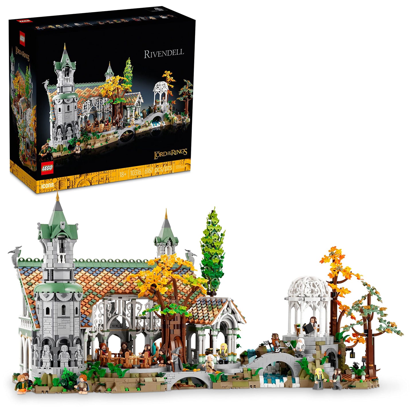 LEGO Icons The Lord of The Rings Rivendell Building Model Kit Construct and Display a