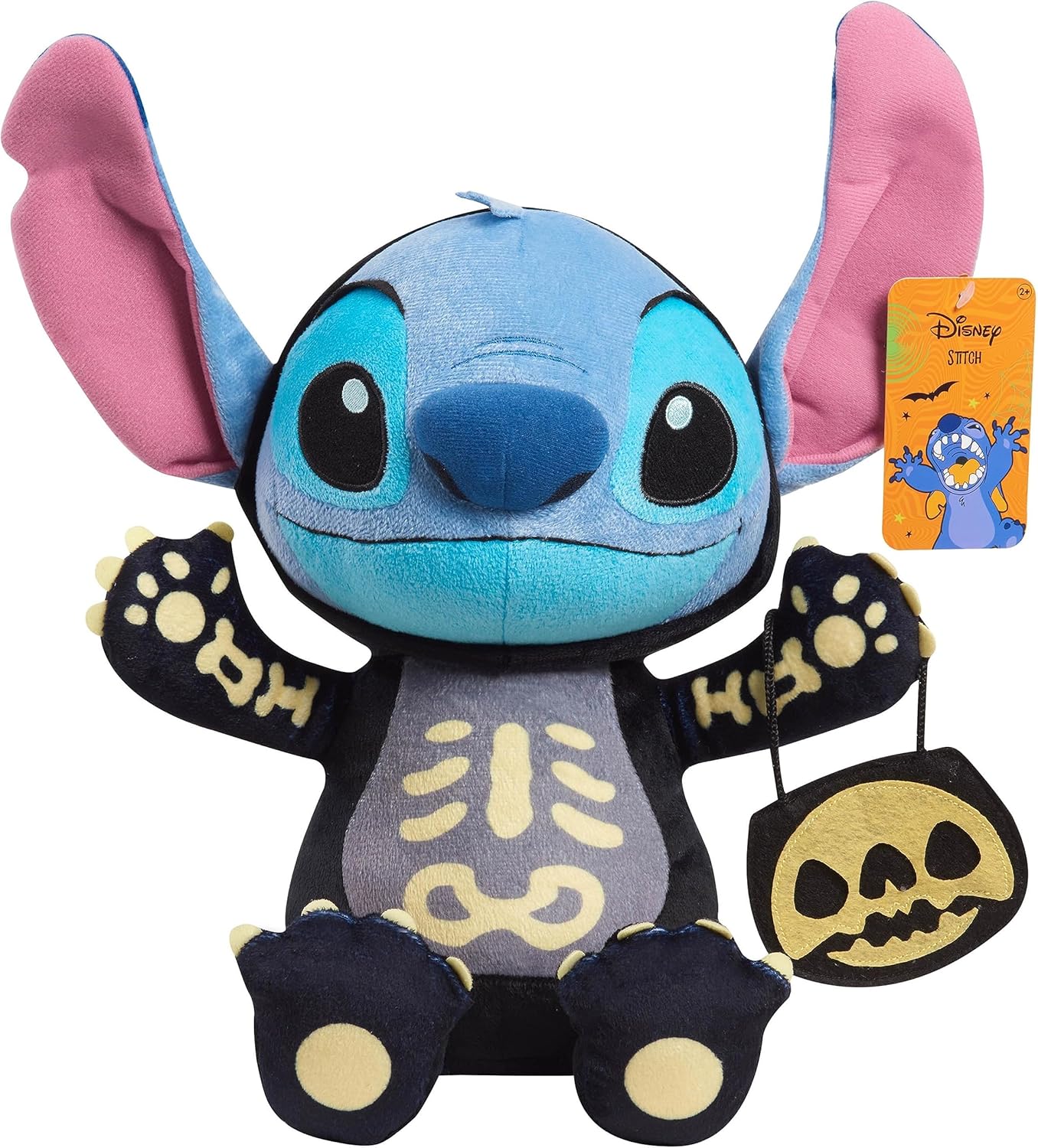Just Play Disney Seasonal Stitch Skeleton Plush A" 15-Inch Halloween Stuffed Animal – 15