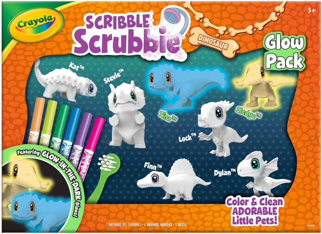 Crayola Scribble Scrubbie Pets Dinosaur Glow Combo Pack Dinosaur for Ages 3 4 5